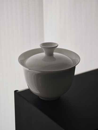 White gaiwan from the travel tea set