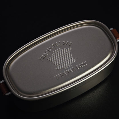 Embossed lid of the aluminum tea set case