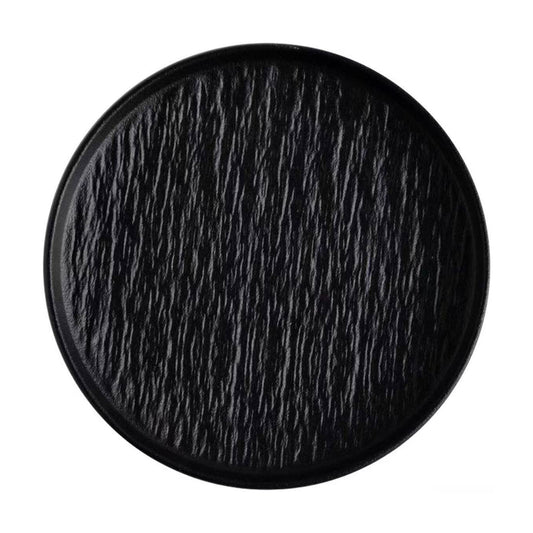Round Black Ceramic Serving Tray – 10.5 or 12 Inches