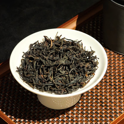 Close-up of dry Honey Orchid Dancong tea leaves