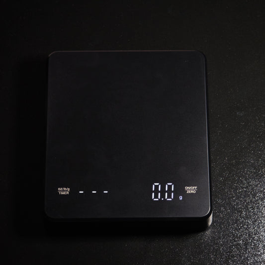Front view of the tea scale display