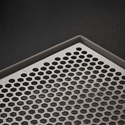 Detail of the hexagonal openings in the tray insert