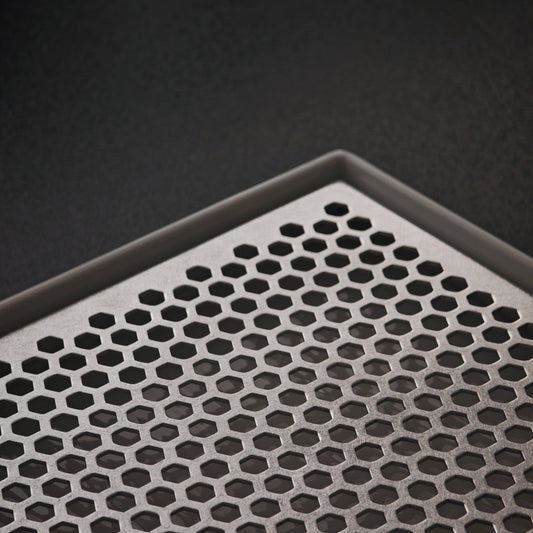 Detail of the hexagonal openings in the tray insert