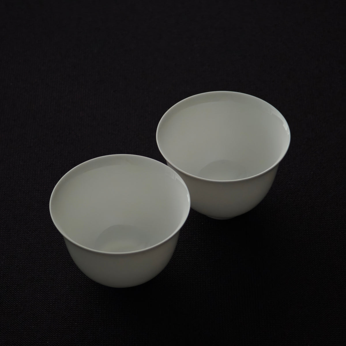 Pair of white bone china gongfu teacups